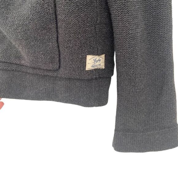 Lucky Brand Sherpa Lined Men’s Cardigan Sweater Gray Medium - Picture 6 of 10